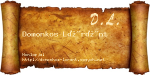 Domonkos Lóránt névjegykártya